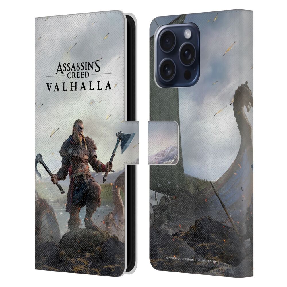 ASSASSINS CREED アサシンクリード - Valhalla Key Art / Male Eivor レザー手帳型 / Apple iPhoneケース - PGS